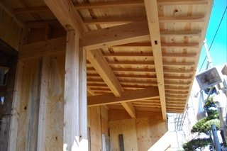 【施工中】化粧庇（けしょうひさし）です。和をイメージして造りました。